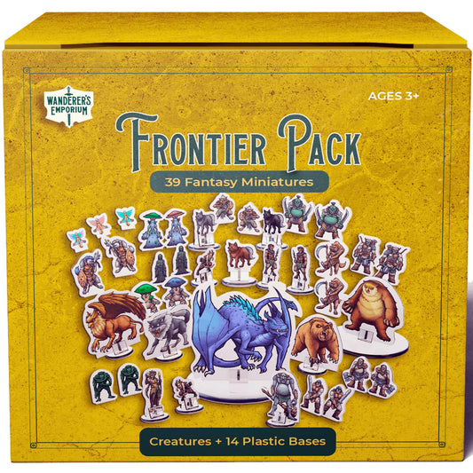 Hard Flat Minis for DND Miniatures with Bases | (Frontier Pack 39 Miniatures)