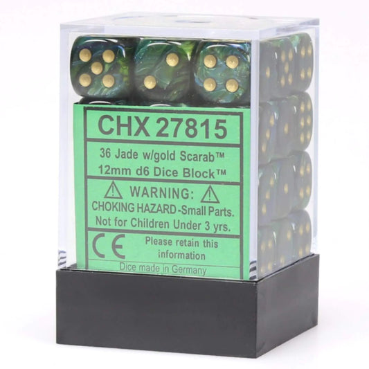 Chessex Scarab Jade 36-Pack D6 Dice Set