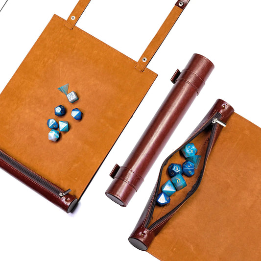 2 in 1 Dice Rolling Mat & Zippered Dice Holder Dice Tray